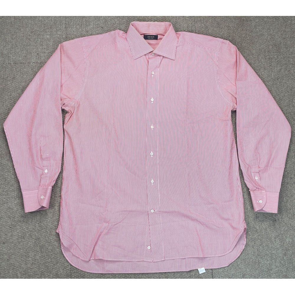 Jay Kos New York Men s Striped Button Up Long Sleeve Dress‎ Shirt Size 42/16 1/2